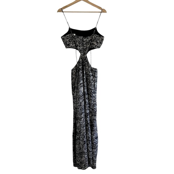 Jonathan Simkhai Amora Coverup Maxi Dress Women’s Size Medium Black Abstract - Picture 6 of 12
